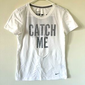 Nike White Graphic T-Shirt Inside Out “Catch Me If You Can”
